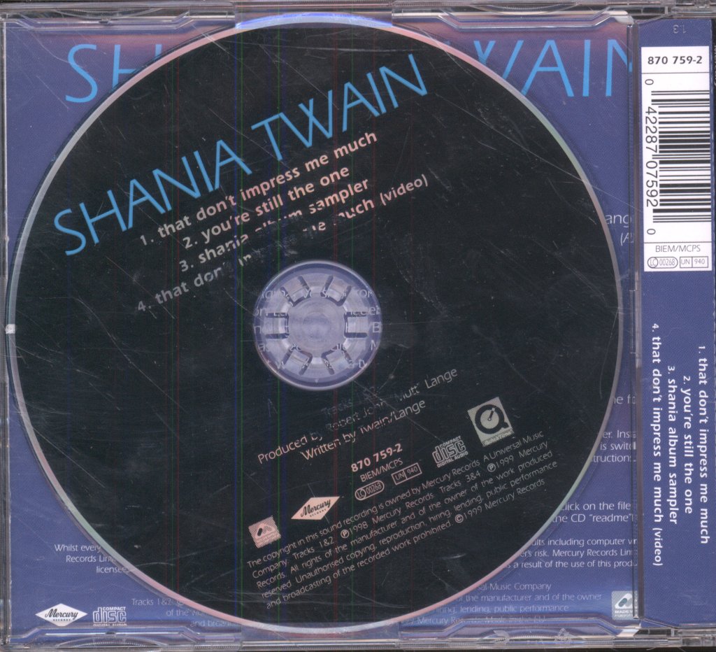 Shania Twain - That Don't Impress Me Much - Cd