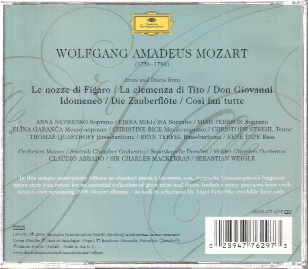 Anna Netrebko, Thomas Quasthoff, Bryn Terfel etc - Mozart Album - Cd