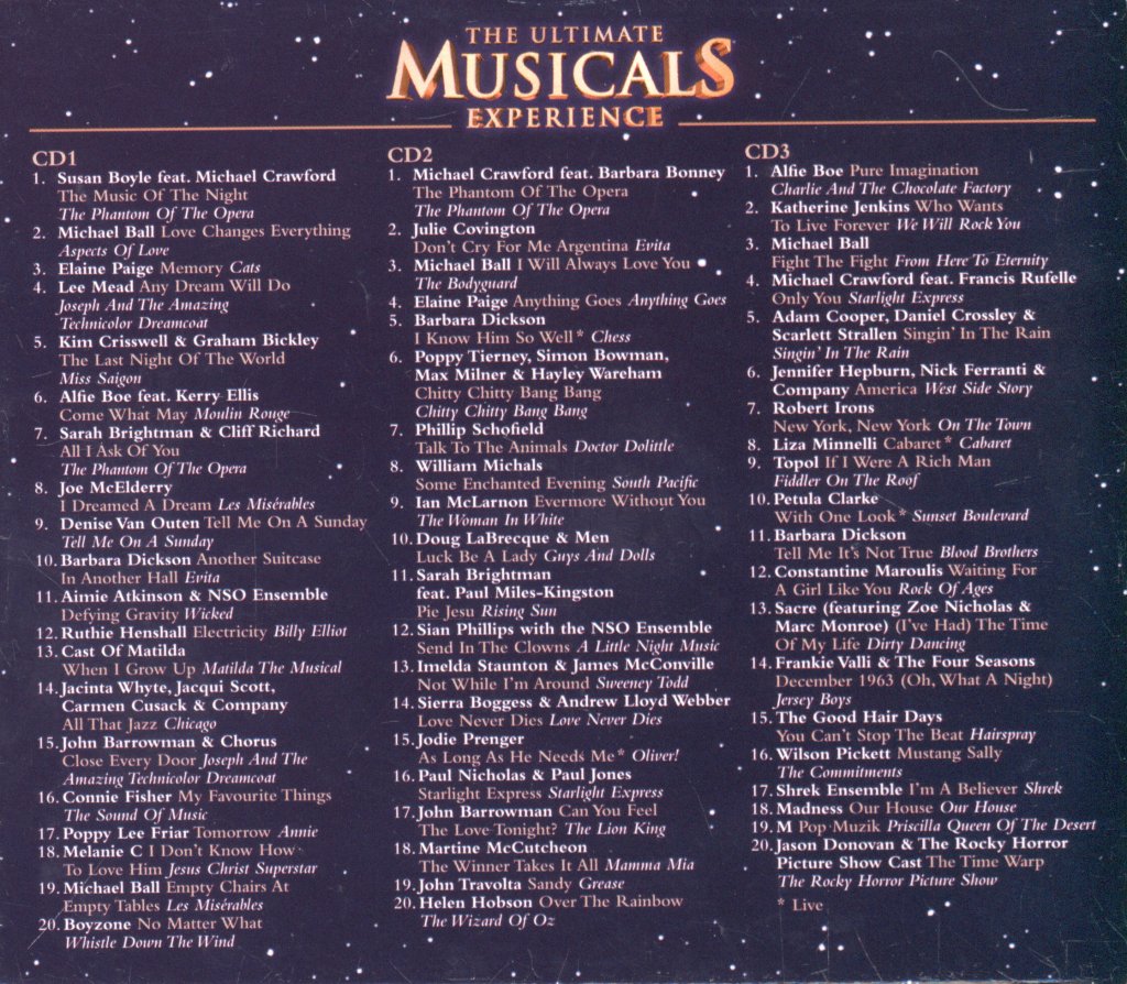 Various Artists - Ultimate Musicals Experience - Triple Cd
