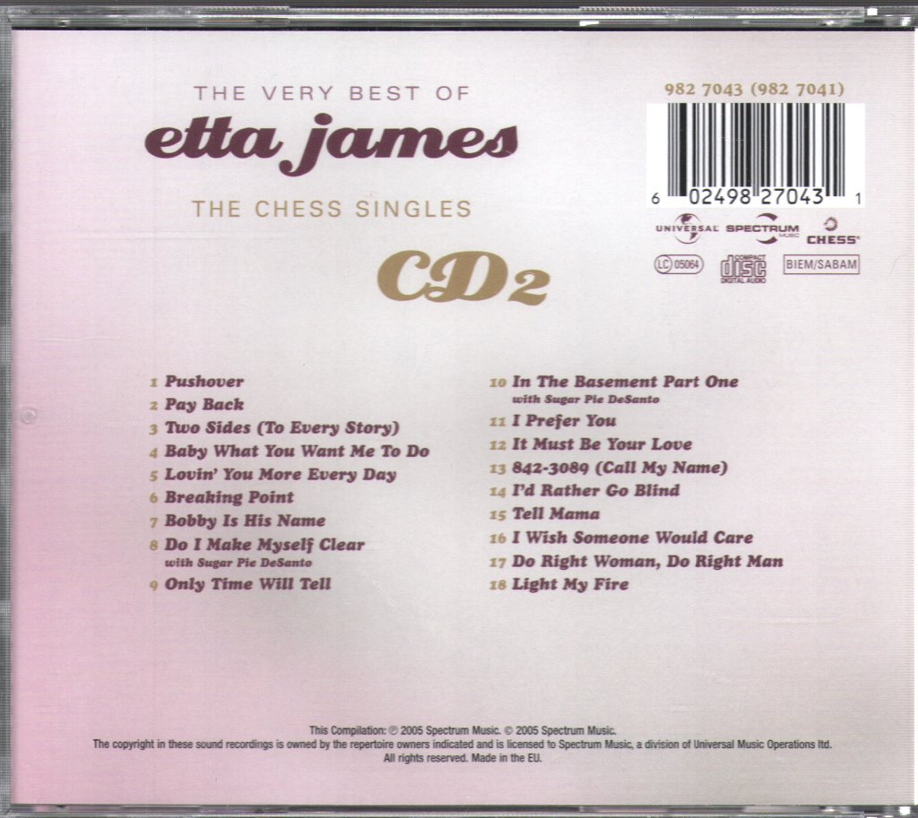 Etta James - Very Best Of Etta James - The Chess Singles - Cd Set