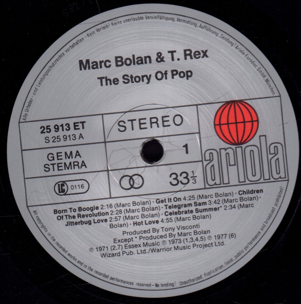 Marc Bolan And T Rex - Story Of Pop - Lp