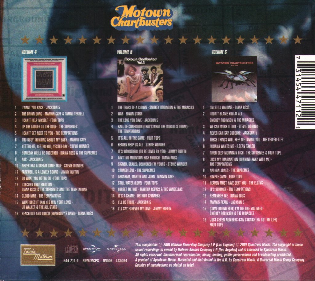 Various Artists - Motown Chartbusters Volumes 4-6 - Triple Cd