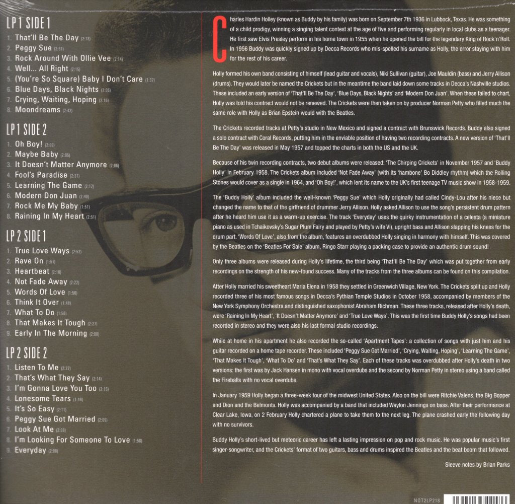 Buddy Holly And The Crickets - Very Best Of - Double Lp