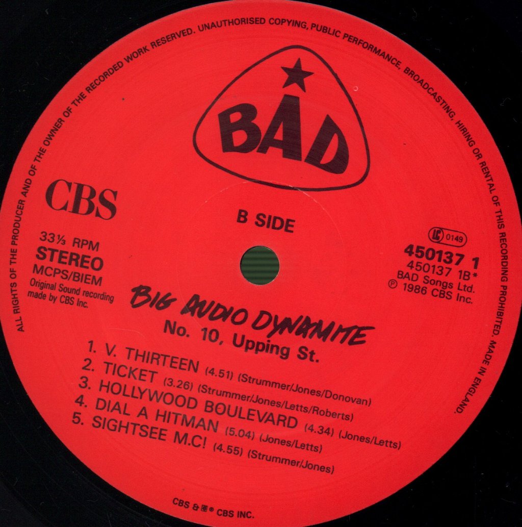 Big Audio Dynamite - No. 10, Upping St. - Lp