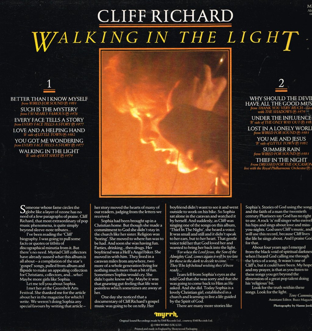 Cliff Richard - Walking In The Light - Lp