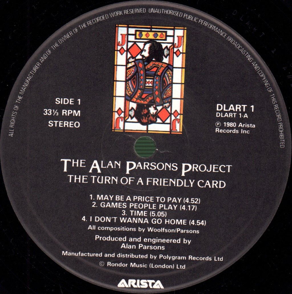 Alan Parsons Project - Turn Of A Friendly Card - Lp
