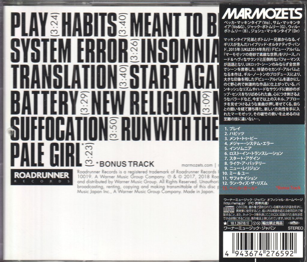 Marmozets - Knowing What You Know Now - Cd