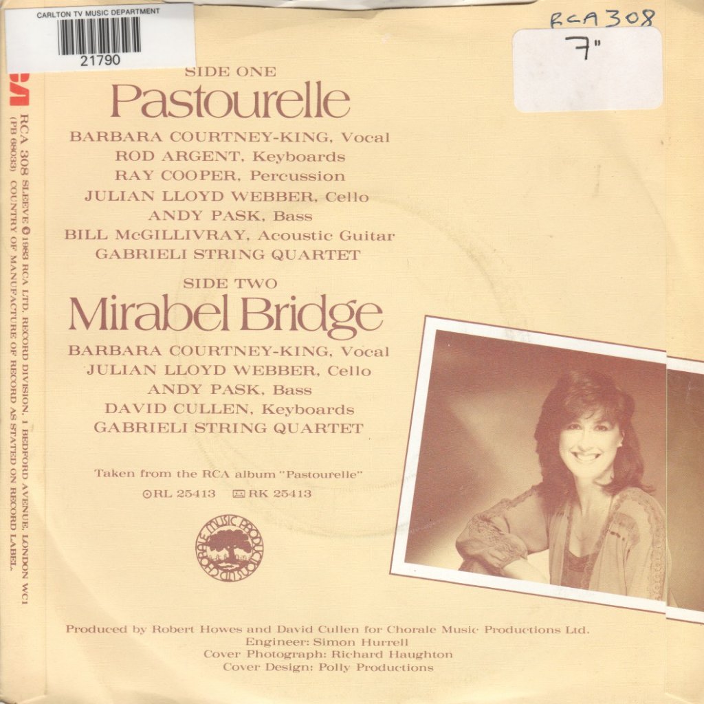 Barbara Courtney-King Featuring Rod Argent,Ray Cooper - Pastourelle - 7 Inch