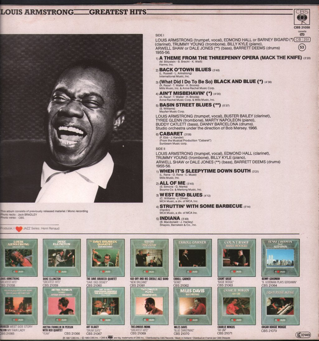 Louis Armstrong - Greatest Hits - Lp