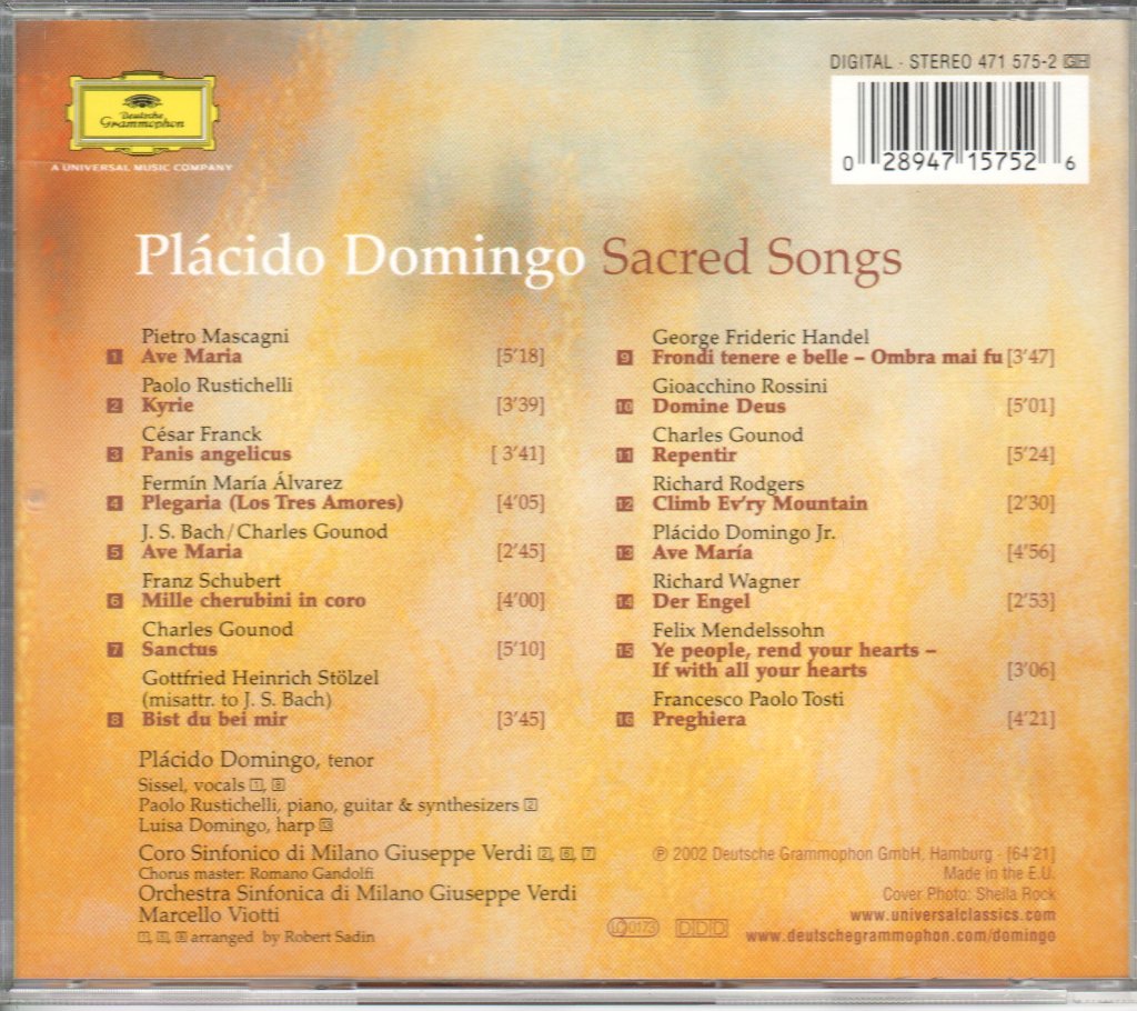 Placido Domingo - Sacred Songs - Cd