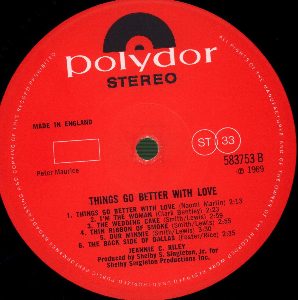 Jeannie C. Riley - Things Go Better With Love - Lp