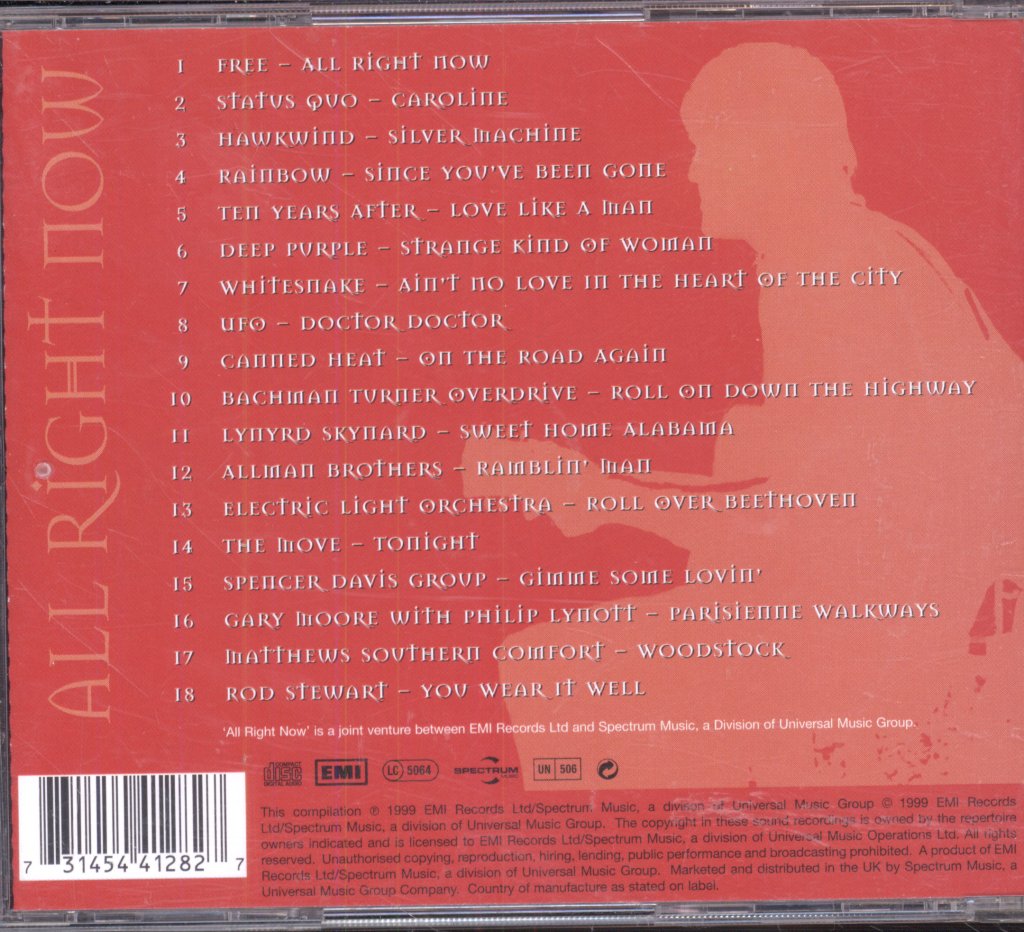 Various Artists - All Right Now (70's Rock Classics) - Cd