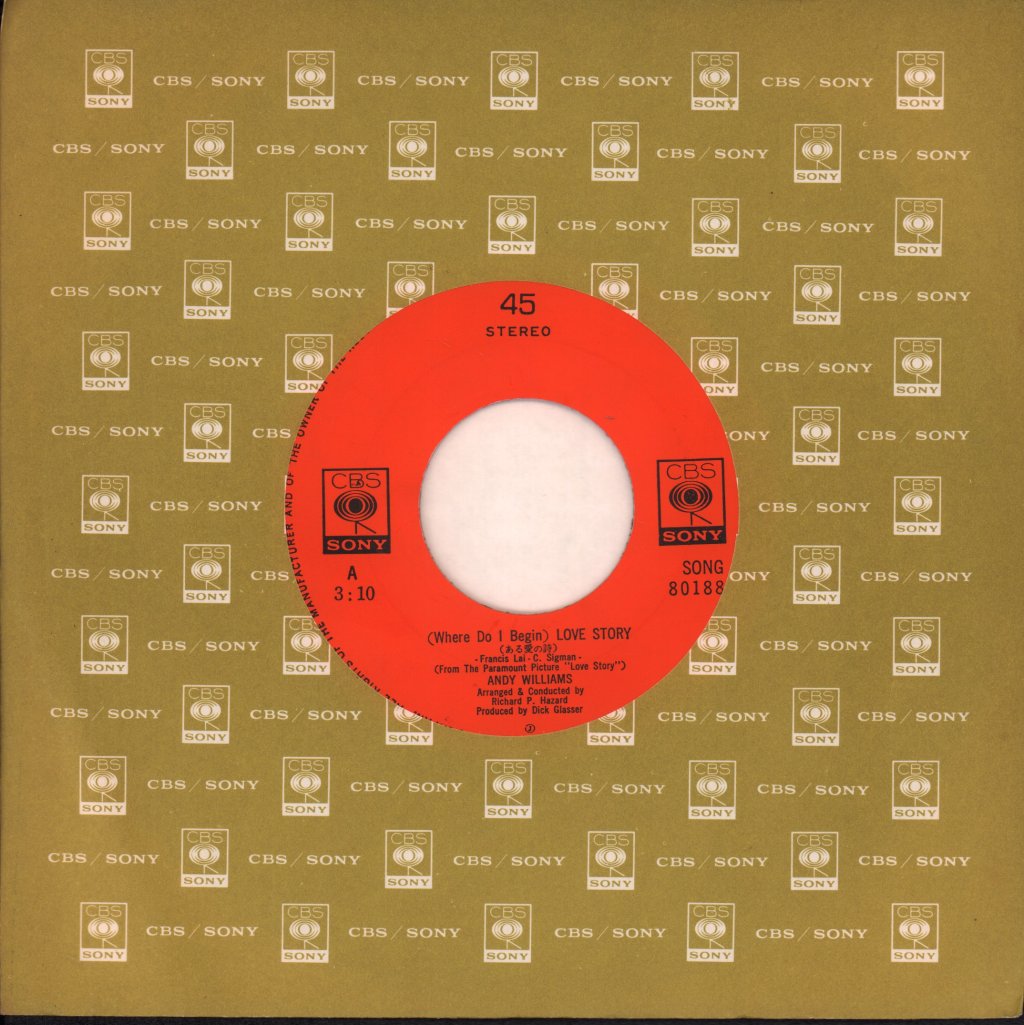 Andy Williams - Love Story - 7 Inch