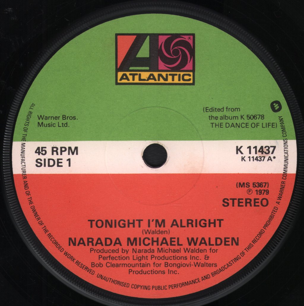 Narada Michael Walden - Tonight I'm Alright - 7 Inch