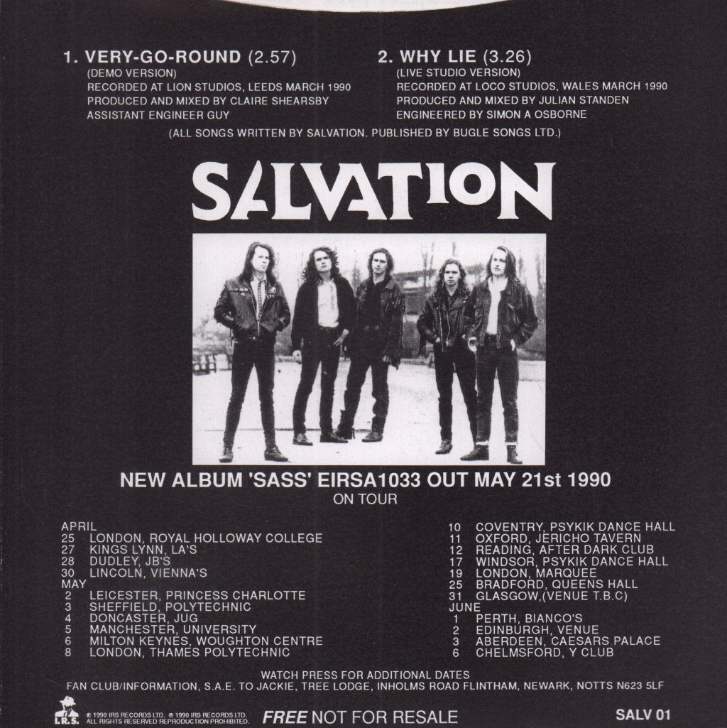 Salvation (Goth Group) - A Stitch In Time - 7 Inch