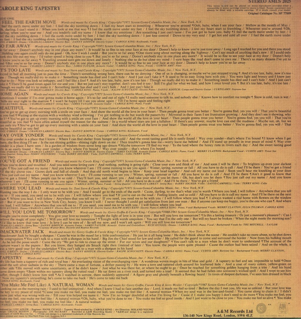 Carole King - Tapestry - Lp