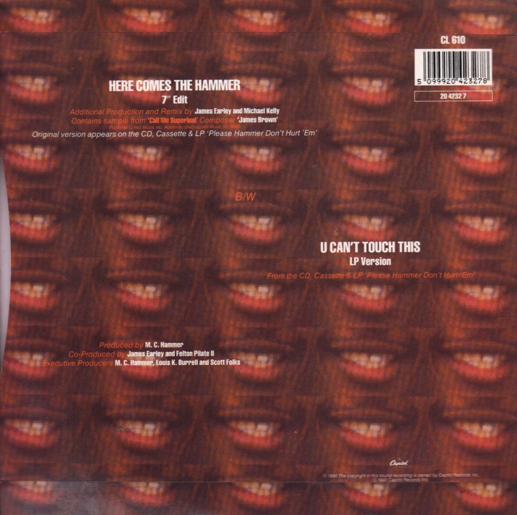 Mc Hammer - Here Comes The Hammer - 7 Inch