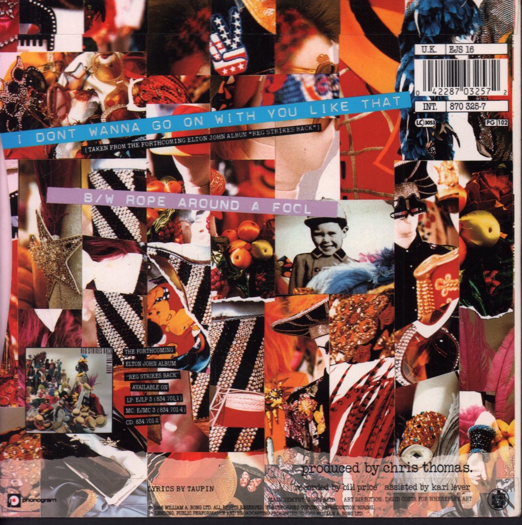 Elton John - I Don't Wanna Go On With You Like That - 7 Inch