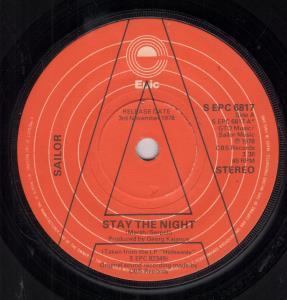 Sailor - Stay The Night - 7 Inch