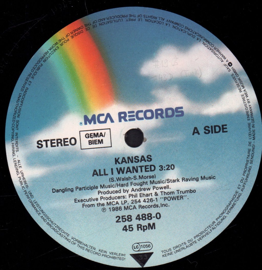Kansas - All I Wanted - 12 Inch