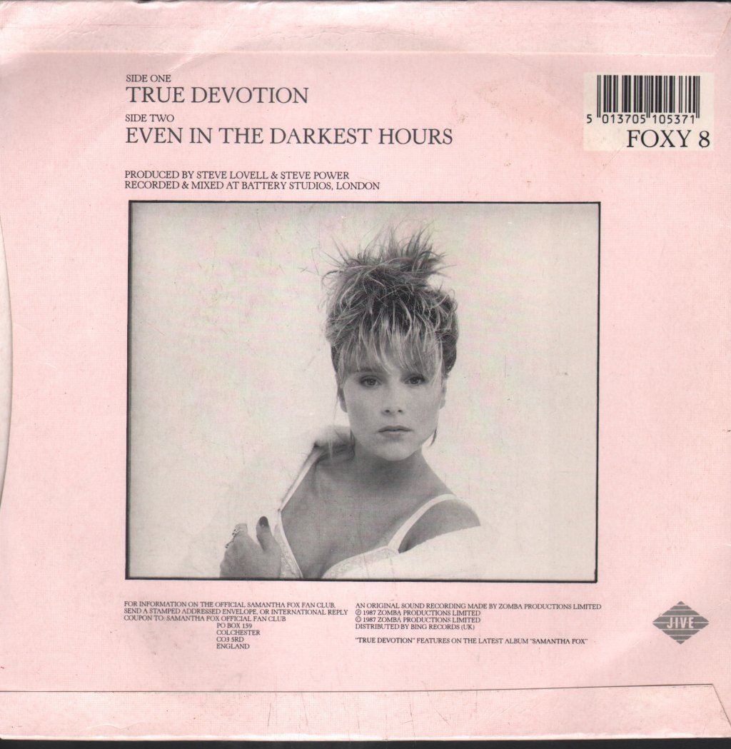 Samantha Fox - True Devotion - 7 Inch