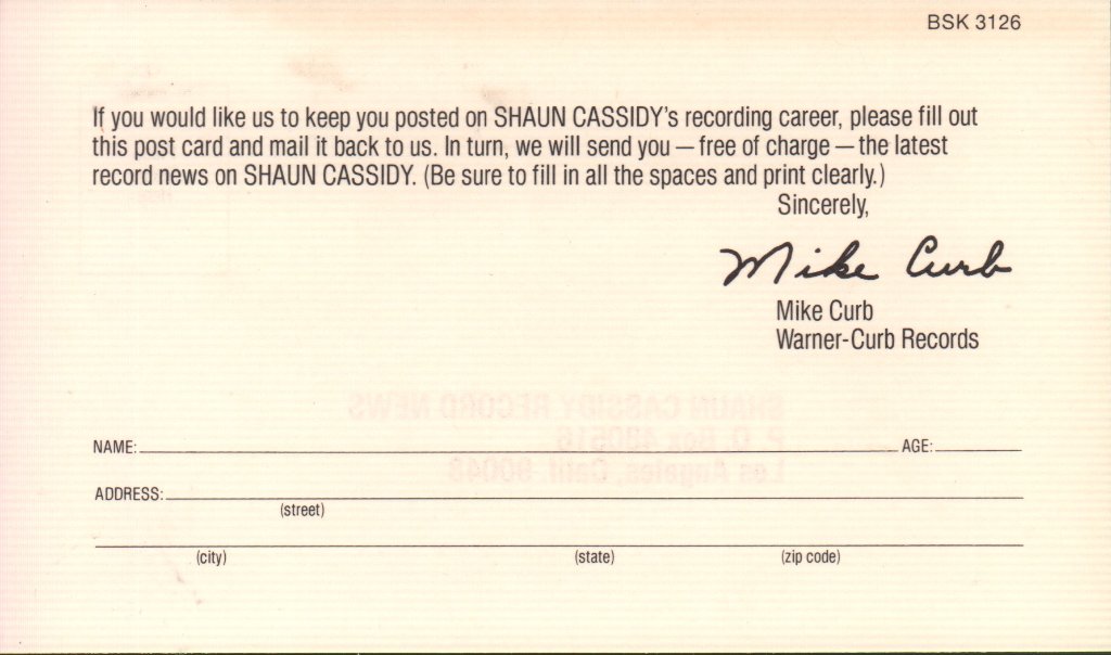 Shaun Cassidy - Born Late - Lp