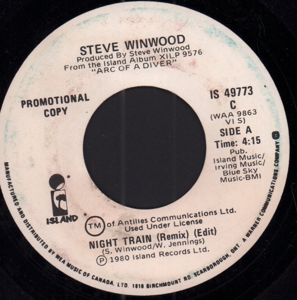 Steve Winwood - Night Train - 7 Inch