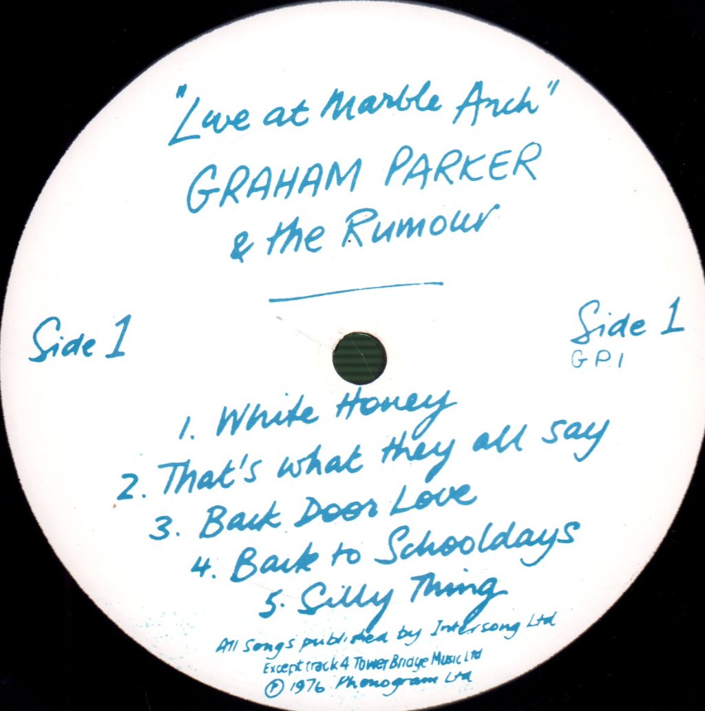 Graham Parker And The Rumour - Live At Marble Arch - Lp