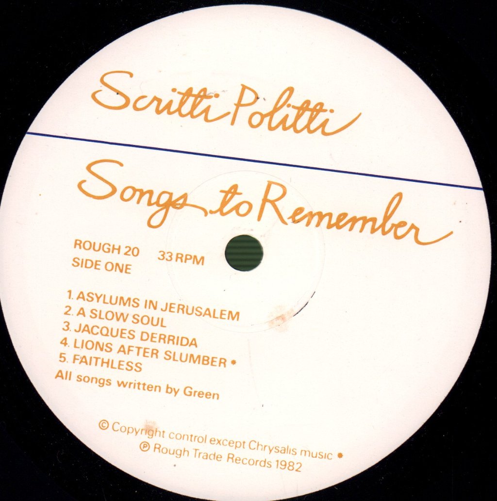 Scritti Politti - Songs To Remember - Lp