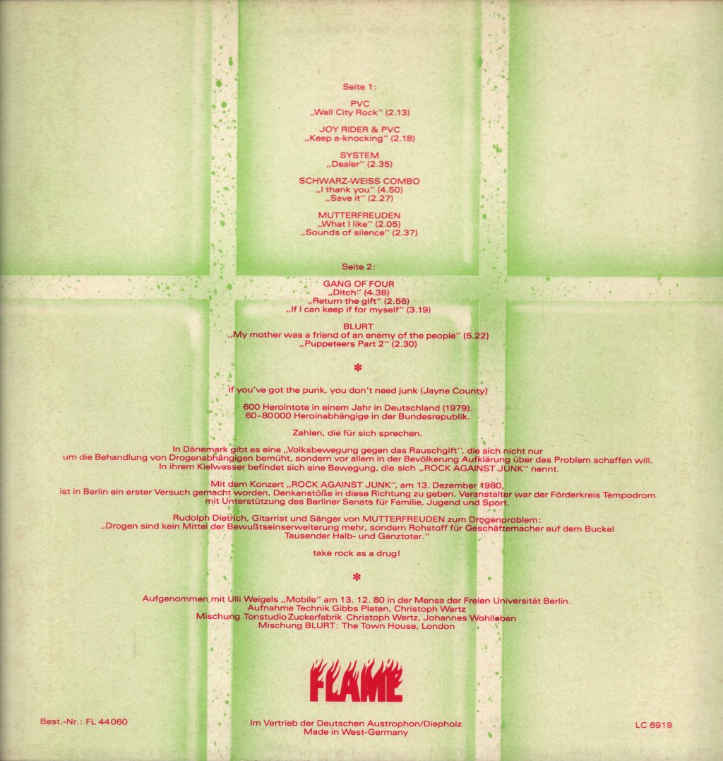 Various Artists - Rock Against Junk - Lp