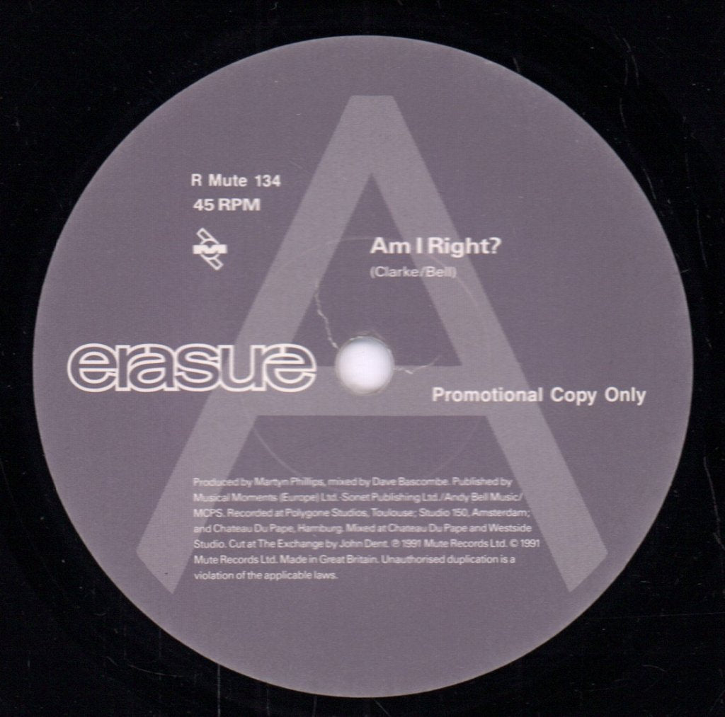 Erasure - Am I Right - 7 Inch