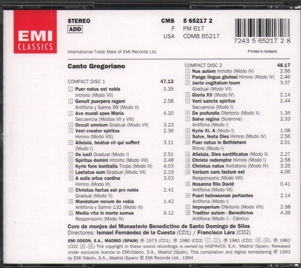 Coro De Monjes Del Monasterio De Santo Domingo De Silos - Las Mejores Obras Del Canto Gregoriano - Cd Set