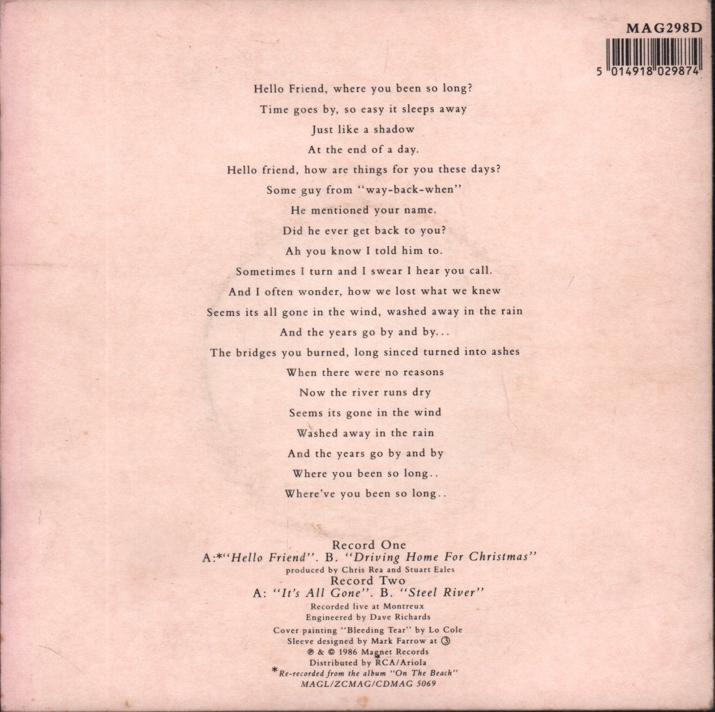 Chris Rea - Hello Friend - Double 7 Inch