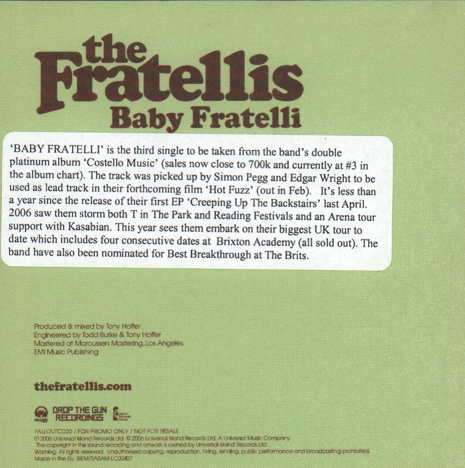 Fratellis - Baby Fratelli - Cd
