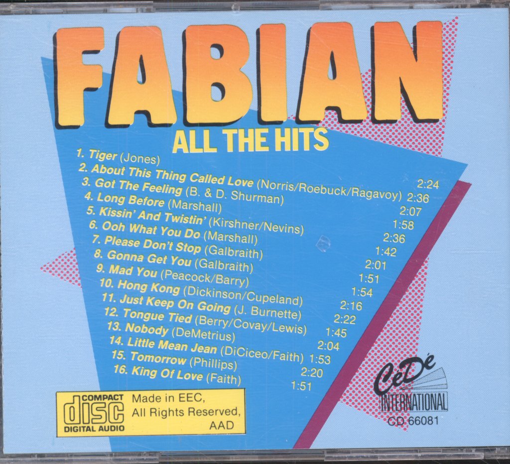 Fabian - All The Hits - Cd