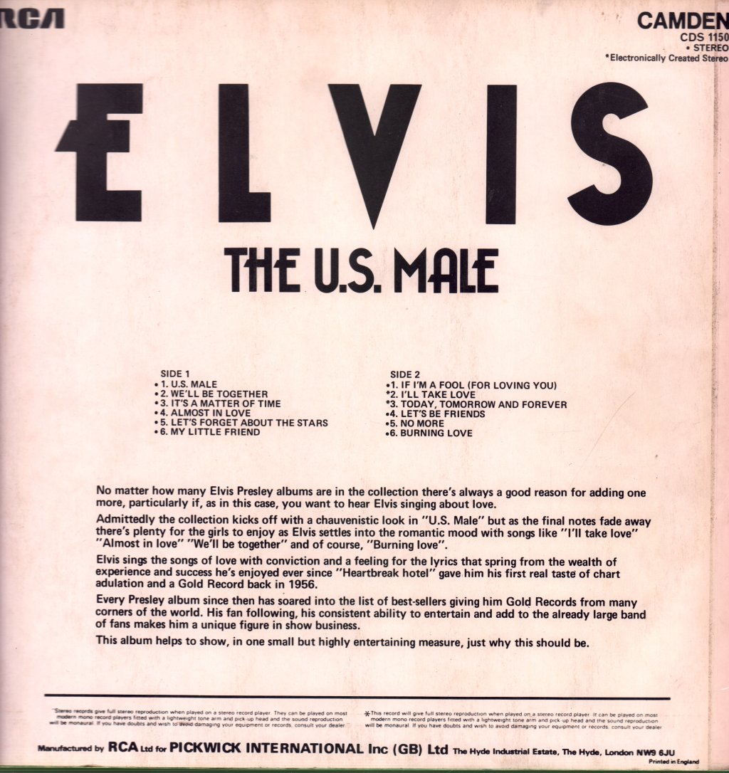 Elvis Presley - U.S. Male - Lp