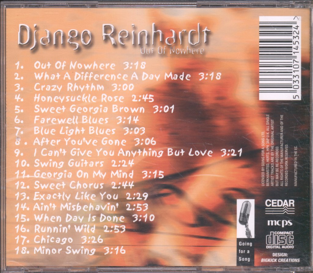 Django Reinhardt - Out Of Nowhere - Cd