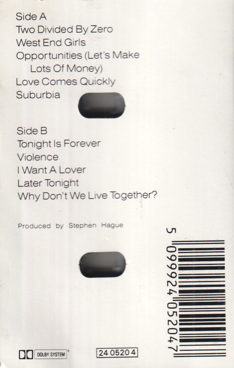 Pet Shop Boys - Please - Cassette