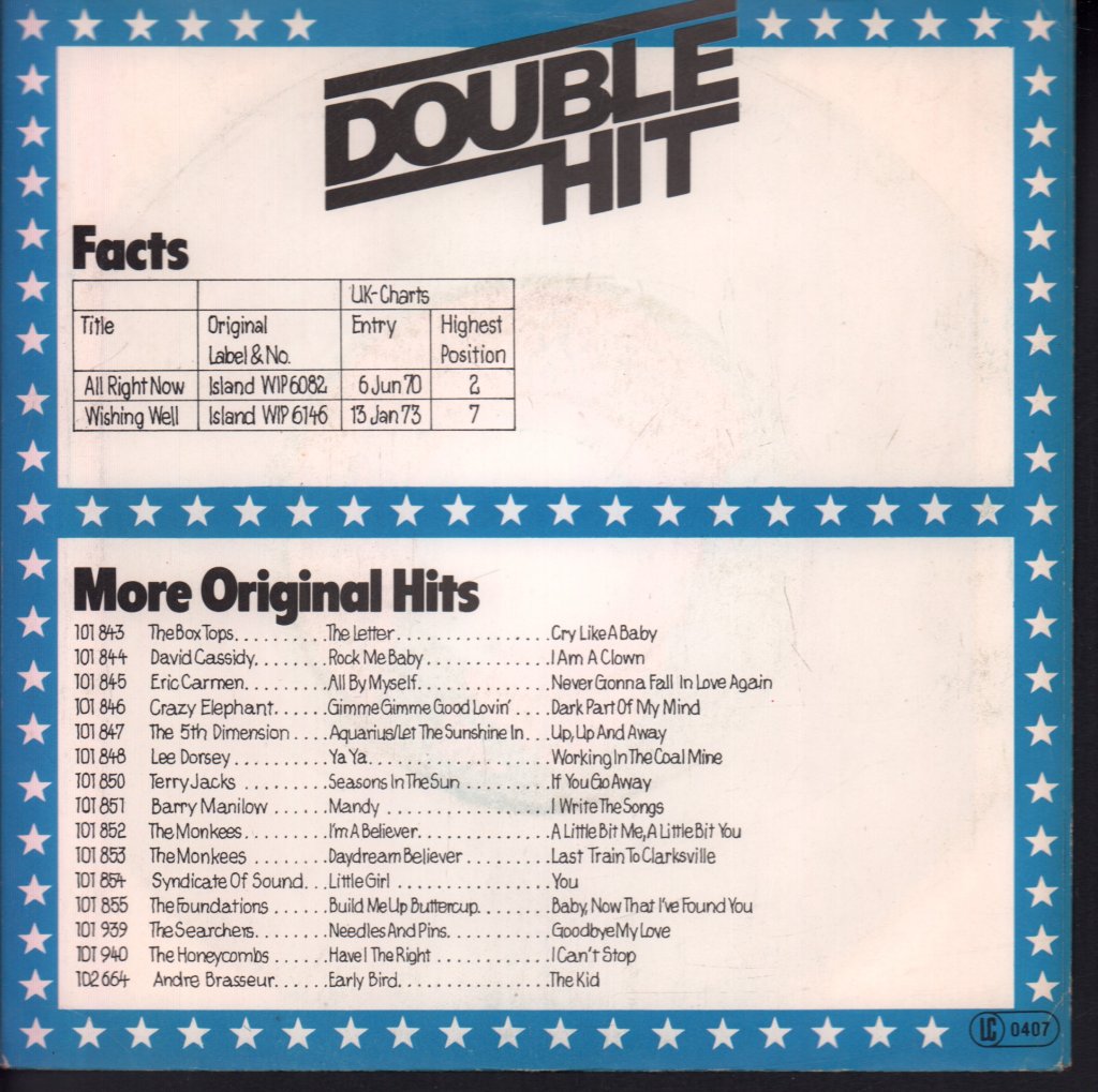 Free (Blues/Rock Group) - All Right Now - 7 Inch