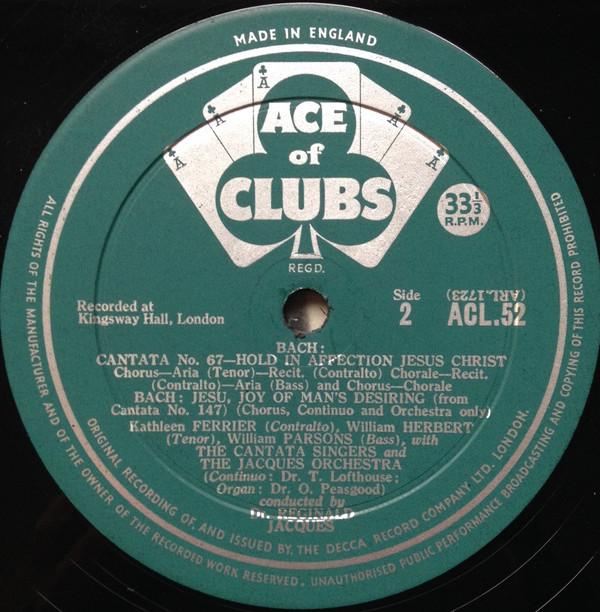 Kathleen Ferrier ena mitchell william herbert william parsons cantata singers jacques orchestra dr reginald jacques - bach cantatas - Lp
