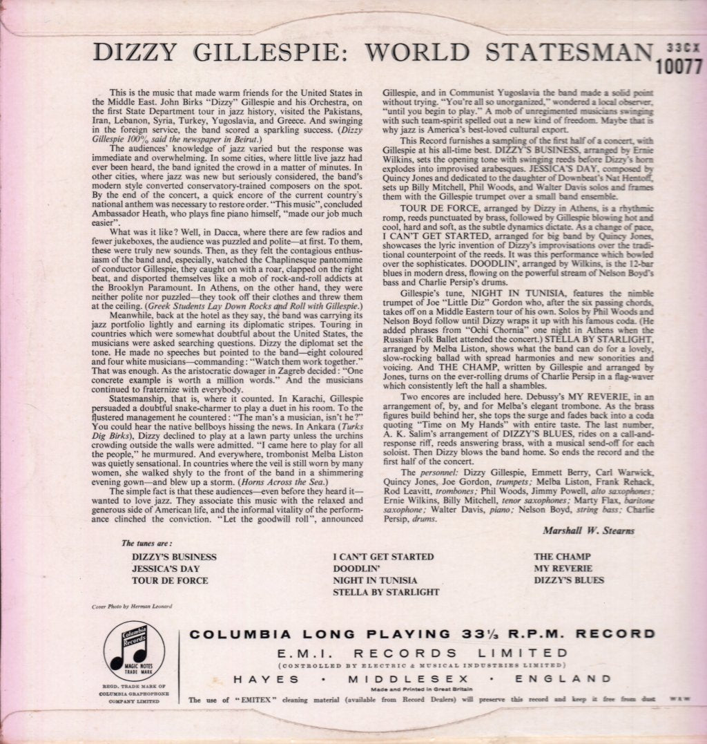 Dizzy Gillespie - World Statesman - Lp