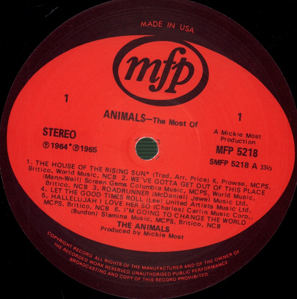 Animals - Most Of - Lp