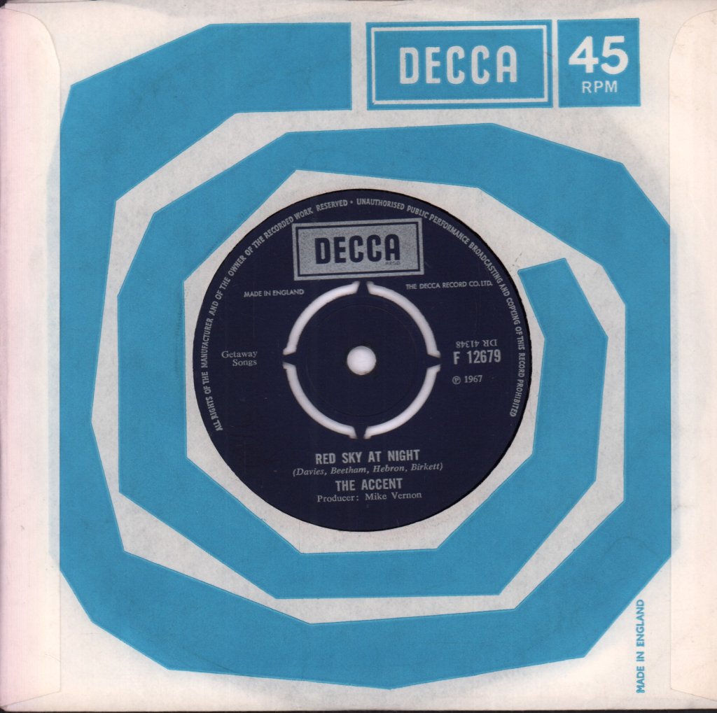 Accent (60'S Group) - Red Sky At Night - 7 Inch
