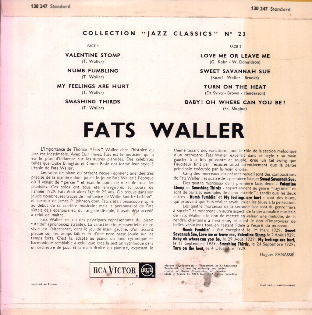 Fats Waller - Fats Waller - 10 Inch