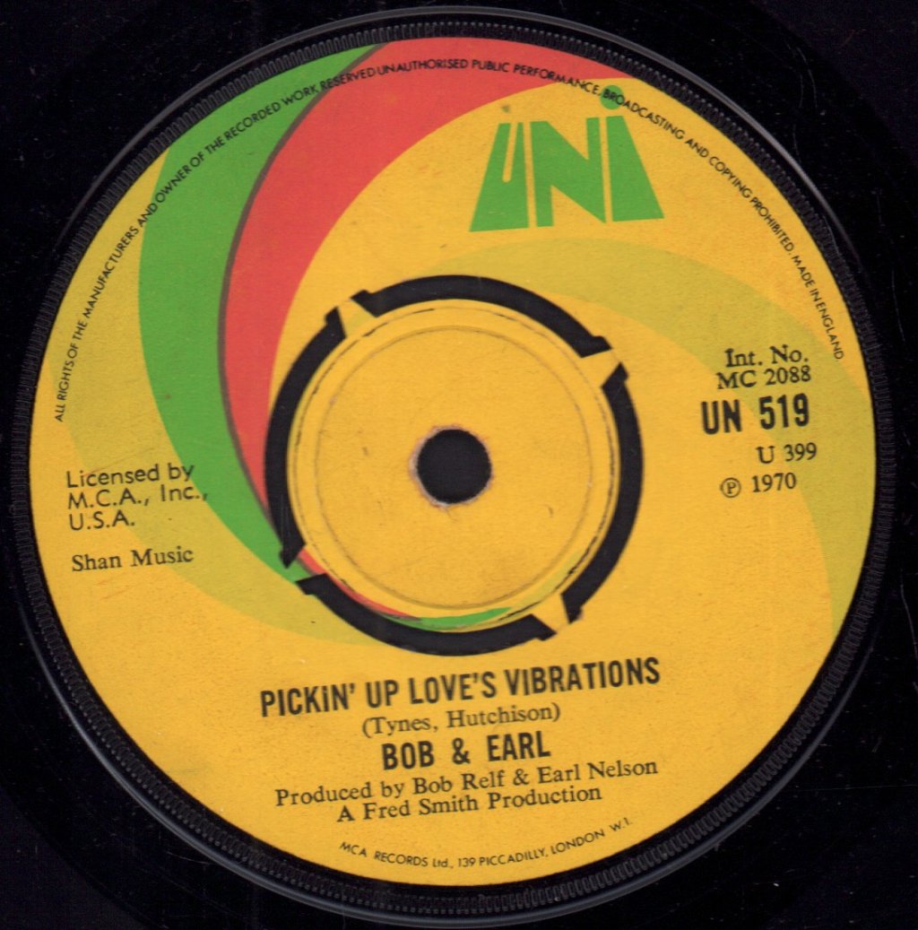 Bob And Earl - Pickin' Up Love's Vibrations - 7 Inch