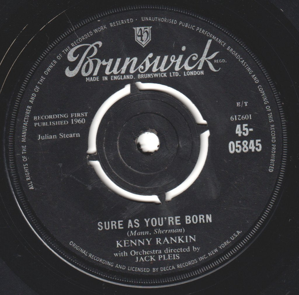 Kenny Rankin - Sure As You're Born - 7 Inch