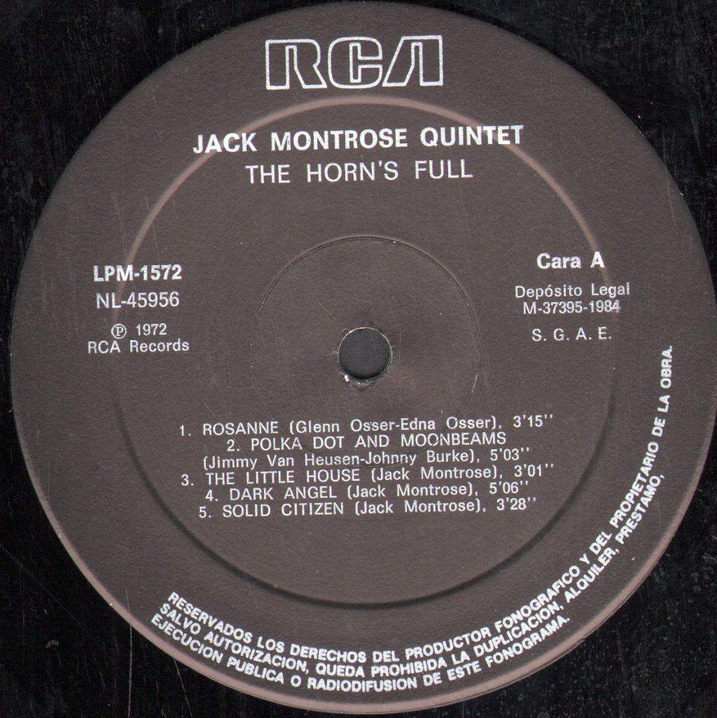 Jack Montrose Quintet with Red Norvo - Horn's Full - Lp