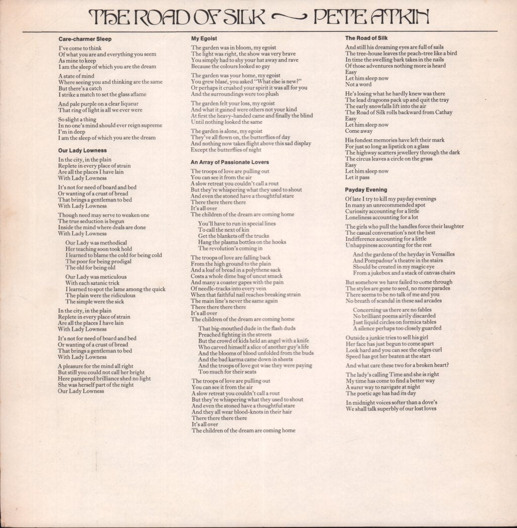 Pete Atkin - Road Of Silk - Lp
