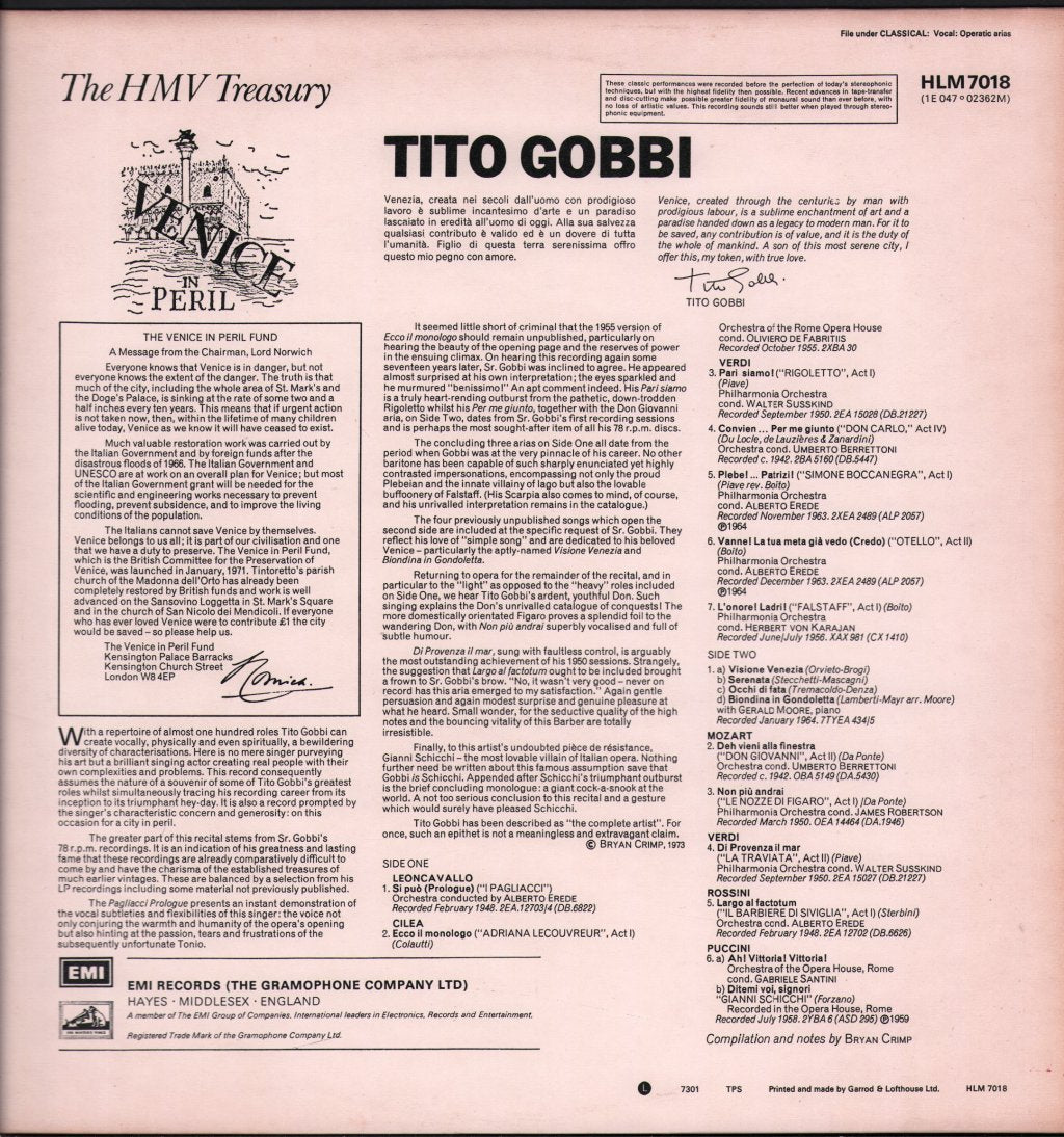 Tito Gobbi - Tito Gobbi - Lp