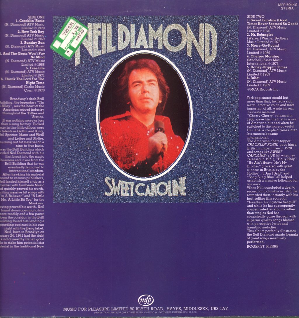 Neil Diamond - Sweet Caroline - Lp